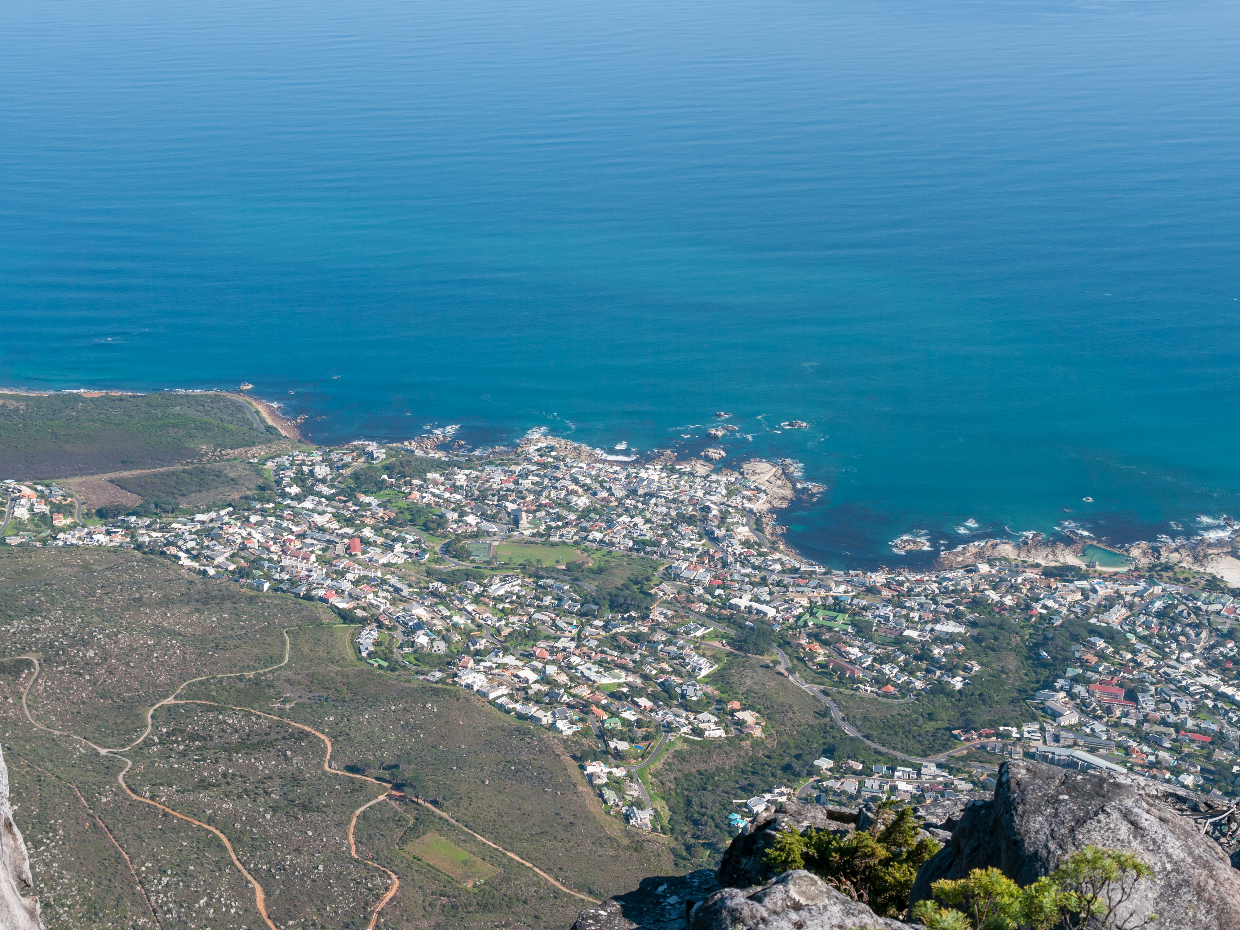 Camps Bay and the Atlantic coast seen from Table Mountain